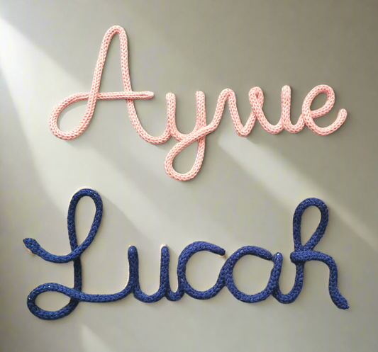 Knitted Name Hanging Decoration (up to 6 letters)