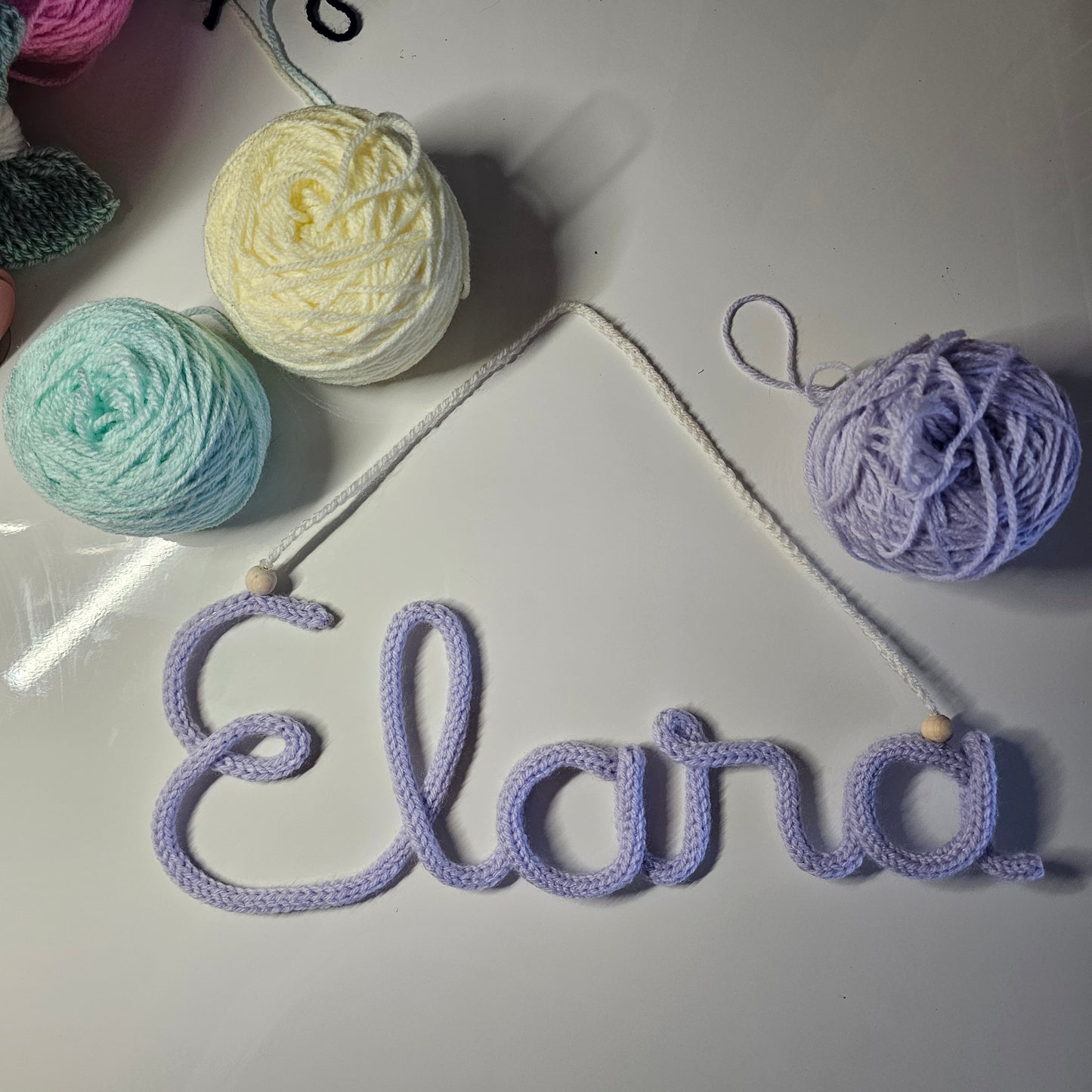 Knitted Name Hanging Decoration (up to 6 letters)